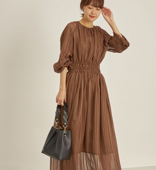 SHIPS for women「〈手洗い可能〉サテン 楊柳 ドット プリント ワンピース◆」|ワンピース|