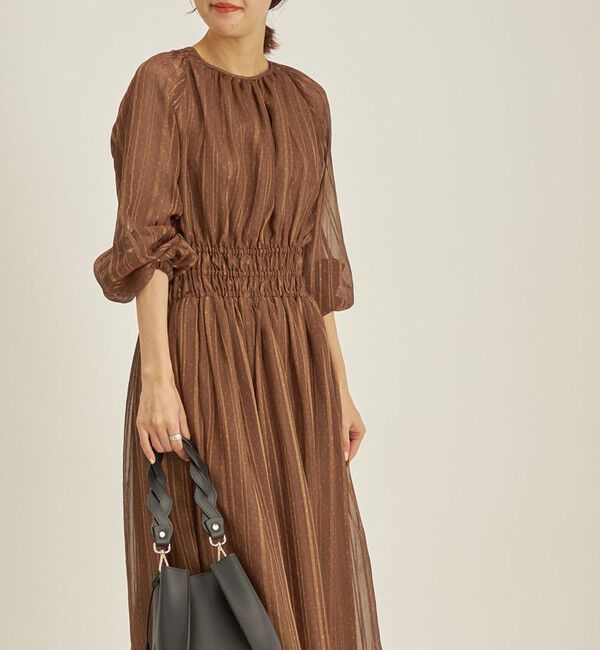 SHIPS for women「〈手洗い可能〉サテン 楊柳 ドット プリント ワンピース◆」|ワンピース|