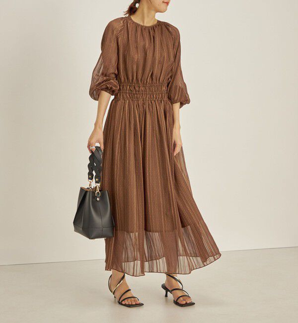 SHIPS for women「〈手洗い可能〉サテン 楊柳 ドット プリント ワンピース◆」|ワンピース|