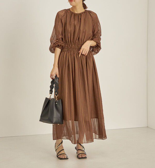 SHIPS for women「〈手洗い可能〉サテン 楊柳 ドット プリント ワンピース◆」|ワンピース|