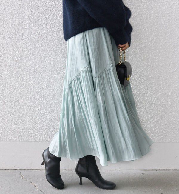 SHIPS for women「〈手洗い可能〉割繊 バイアス 切替 フレア スカート 24SS ◇」|スカート|