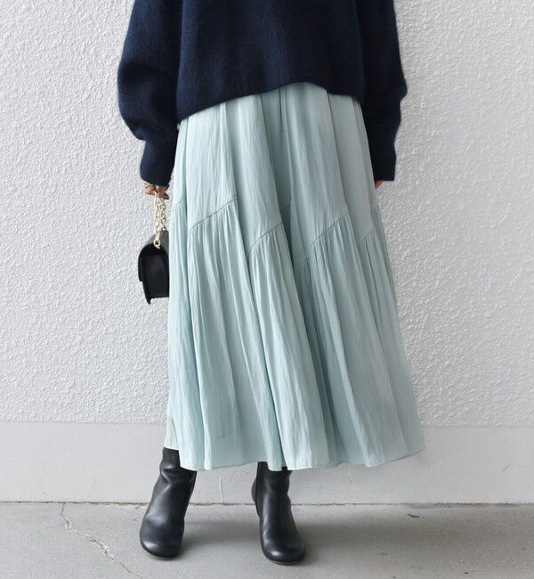 SHIPS for women「〈手洗い可能〉割繊 バイアス 切替 フレア スカート 24SS ◇」|スカート|