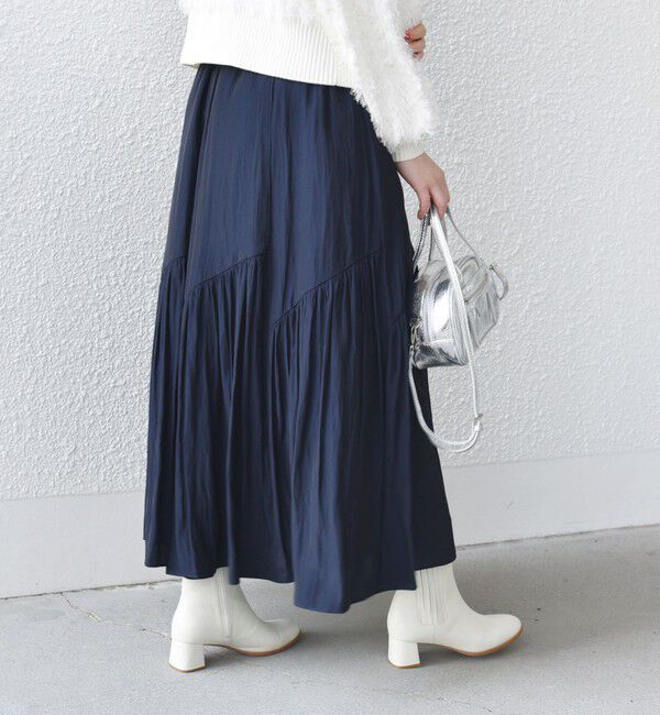 SHIPS for women「〈手洗い可能〉割繊 バイアス 切替 フレア スカート 24SS ◇」|スカート|