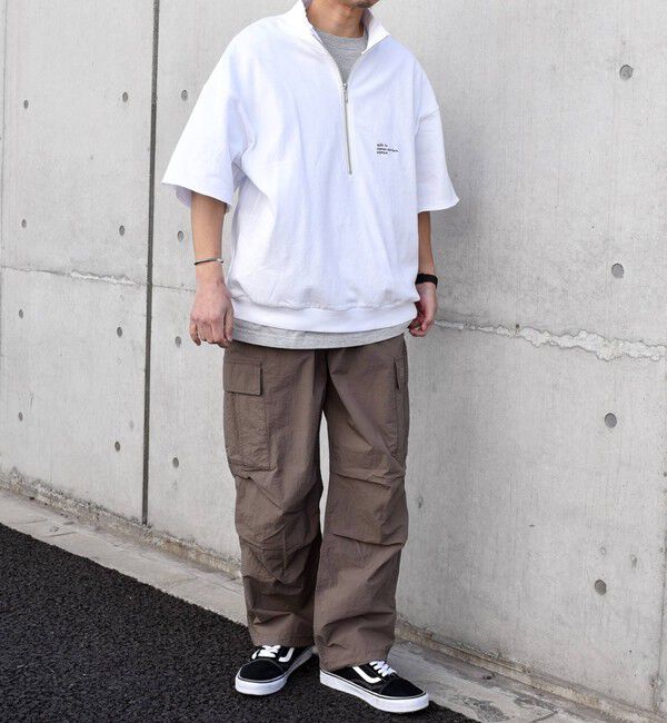 SHIPS any「SHIPS any: COTTON USA ワンポイント ロゴ ハーフジップ Tシャツ◇」|Tシャツ・カットソー|