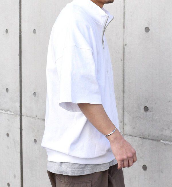 SHIPS any「SHIPS any: COTTON USA ワンポイント ロゴ ハーフジップ Tシャツ◇」|Tシャツ・カットソー|