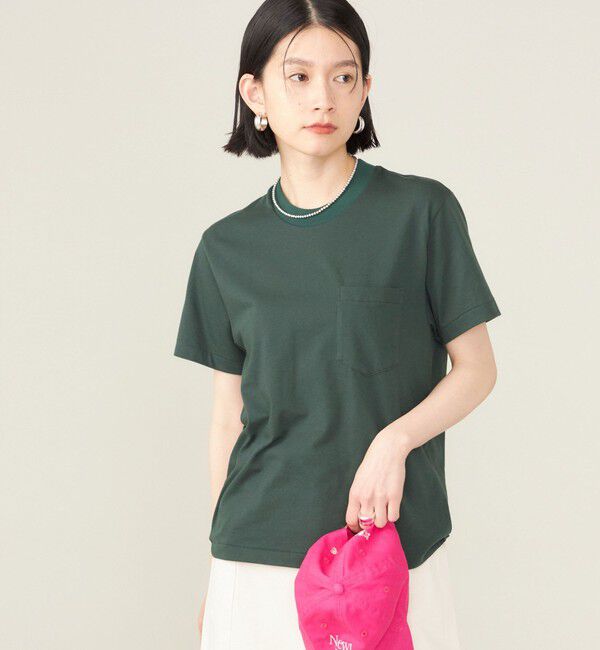 SHIPS for women「SHIPS NINE CASE:ポケット TEE ◇」|Tシャツ・カットソー|オリーブ