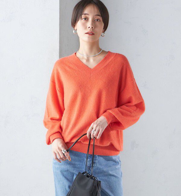 SHIPS for women「〈手洗い可能〉モヘヤ パイル Vネック プルオーバー」|ニット・セーター|