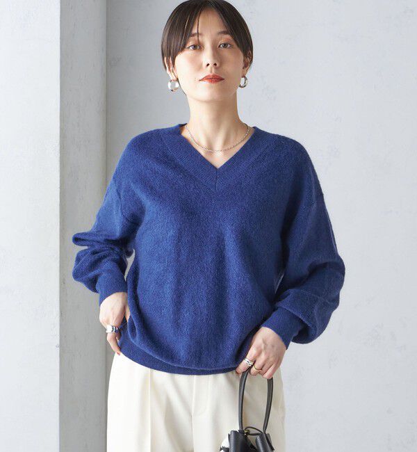 SHIPS for women「〈手洗い可能〉モヘヤ パイル Vネック プルオーバー」|ニット・セーター|