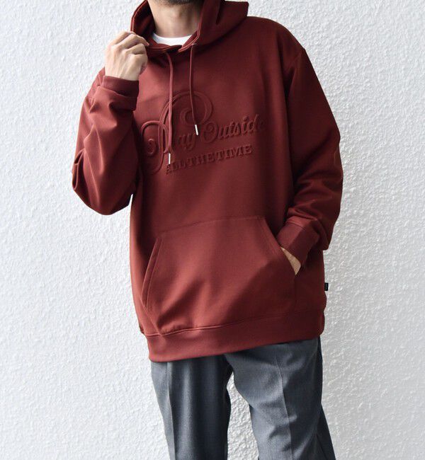 SHIPS any「SHIPS any: 〈洗濯機可能〉エンボスプリント ロゴ ウォーム プルオーバー パーカー◇」|パーカー|ワイン