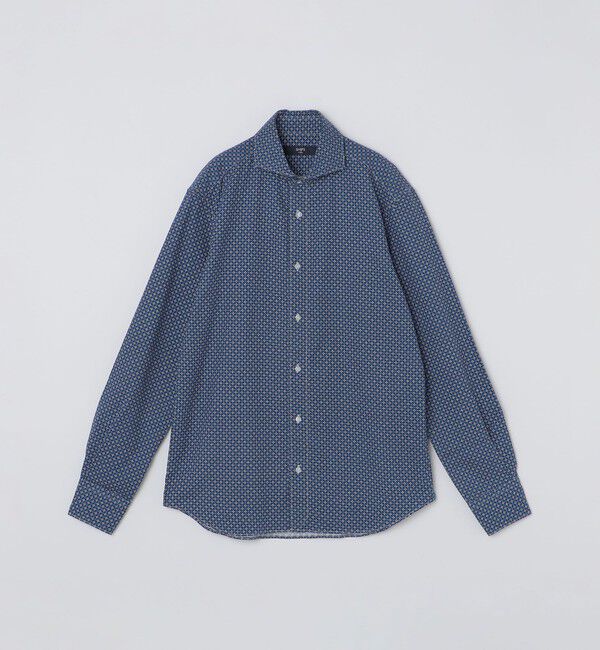 SHIPS Colors 「SHIPS Colors:〈洗濯機可能〉ビエラ プリント ワイドカラー シャツ」|シャツ・ブラウス|ブルー