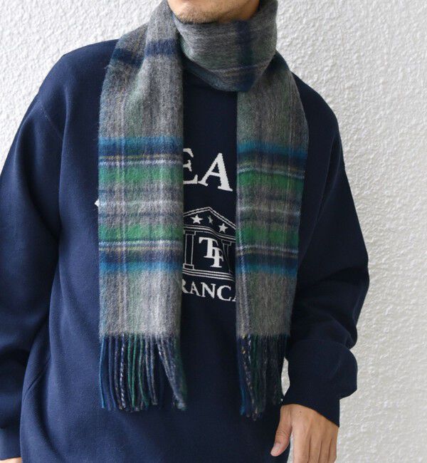 SHIPS any「SHIPS any: ウール リバーシブル チェック マフラー 24FW◇」|マフラー|グレー