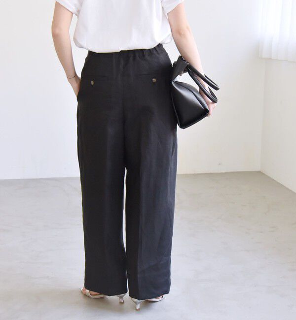 quaranciel「quaranciel:〈洗濯機可能〉ヨーロピアンフラックス リネン タック ワイド パンツ」|その他|
