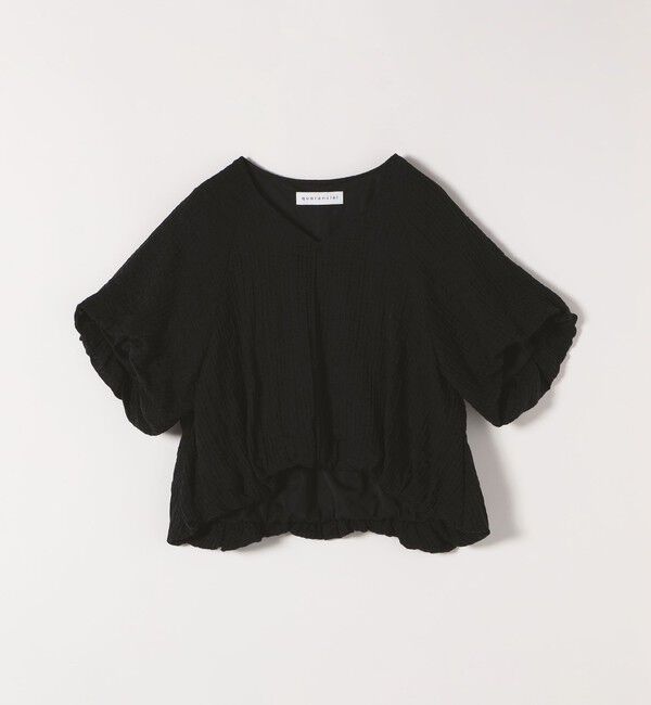 quaranciel「quaranciel:〈洗濯機可能〉シアー ストライプ ギャザーフレア スカート & ブラウス セット」|ワンピース|