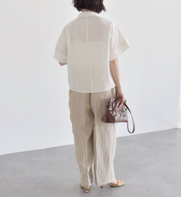 quaranciel「quaranciel:〈洗濯機可能〉ミニサッカー ハーフスリーブ 開襟 シャツ」|シャツ・ブラウス|