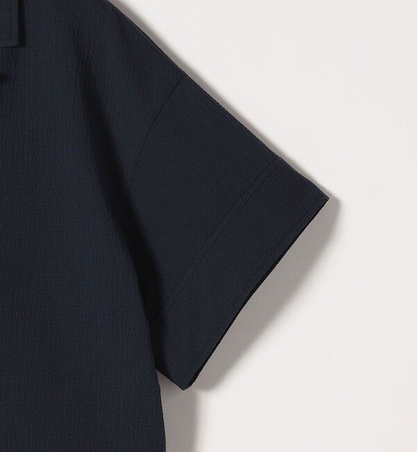 quaranciel「quaranciel:〈洗濯機可能〉ミニサッカー ハーフスリーブ 開襟 シャツ」|シャツ・ブラウス|