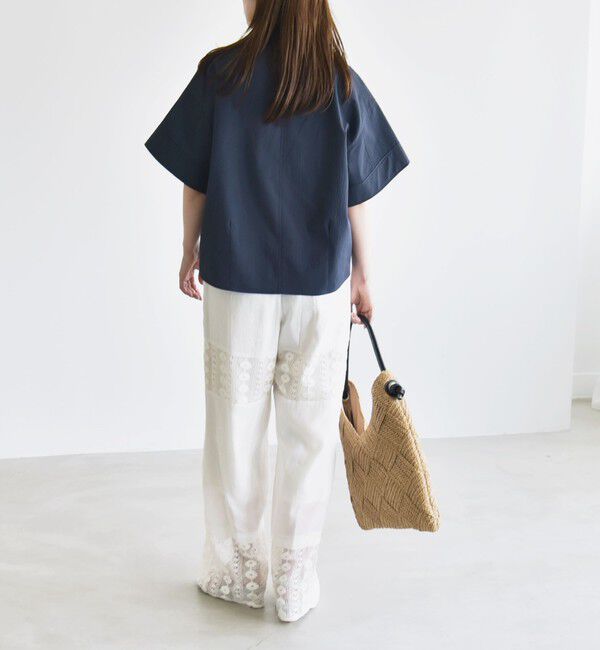 quaranciel「quaranciel:〈洗濯機可能〉ミニサッカー ハーフスリーブ 開襟 シャツ」|シャツ・ブラウス|