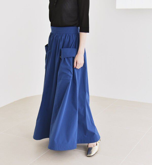 quaranciel「quaranciel:〈洗濯機可能〉タイプライター ギャザー フレア ポケット スカート」|スカート|