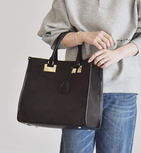 quaranciel「quaranciel: 2way パイピング ライン スクエア トート バッグ」|トートバッグ|