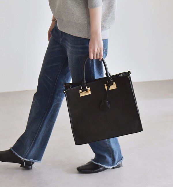 quaranciel「quaranciel: 2way パイピング ライン スクエア トート バッグ」|トートバッグ|