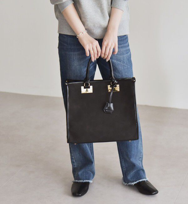 quaranciel「quaranciel: 2way パイピング ライン スクエア トート バッグ」|トートバッグ|