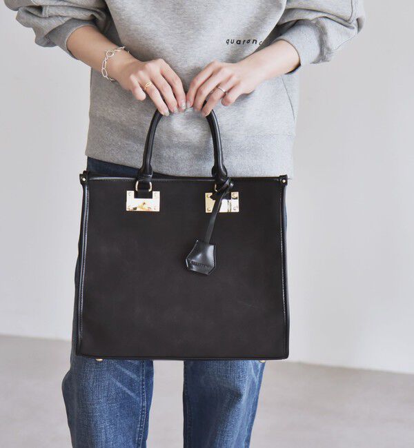 quaranciel「quaranciel: 2way パイピング ライン スクエア トート バッグ」|トートバッグ|