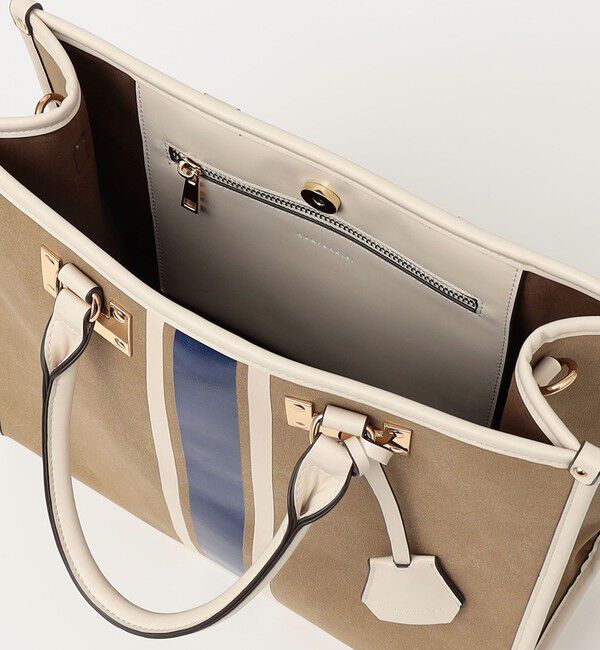 quaranciel「quaranciel: 2way パイピング ライン スクエア トート バッグ」|トートバッグ|