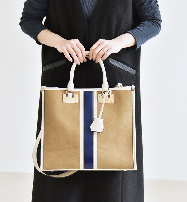 quaranciel「quaranciel: 2way パイピング ライン スクエア トート バッグ」|トートバッグ|