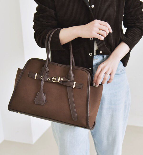 quaranciel「quaranciel: 2way 金具 ベルト スクエア トート バッグ（A4対応）」|トートバッグ|