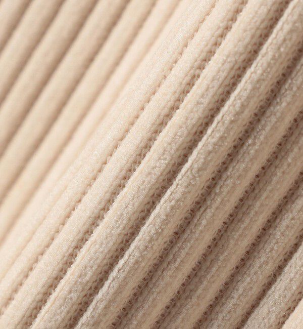 quaranciel「quaranciel:〈洗濯機可能〉ポリエステル ベロア リブ コンパクト スナップ カーディガン」|カーディガン|