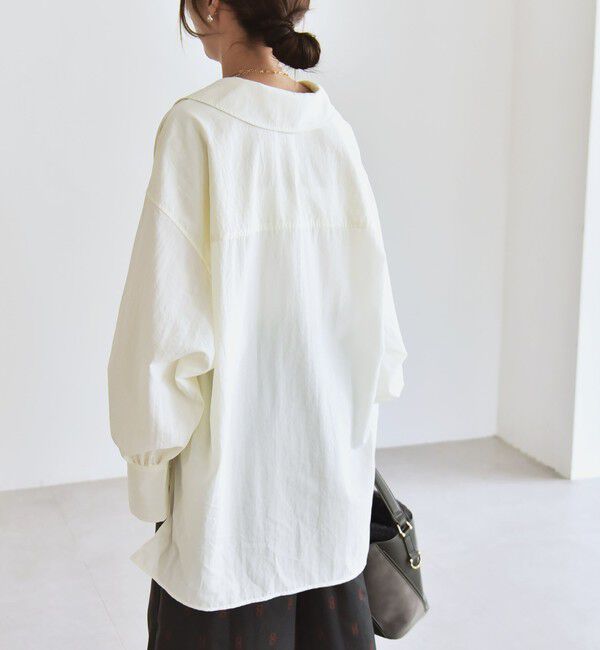 quaranciel「quaranciel: ナイロン タスラン ビッグカラー シャツ ブラウス」|シャツ・ブラウス|