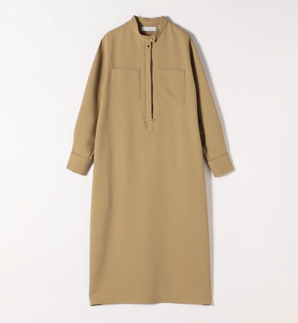 quaranciel「quaranciel:〈洗濯機可能〉ダブルクロス スタンドカラー ポケット シャツ ワンピース」|ワンピース|