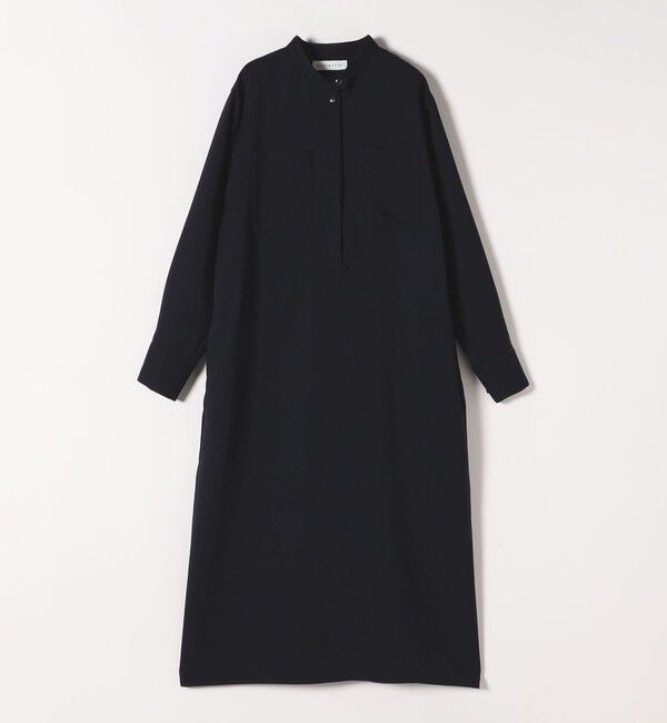 quaranciel「quaranciel:〈洗濯機可能〉ダブルクロス スタンドカラー ポケット シャツ ワンピース」|ワンピース|