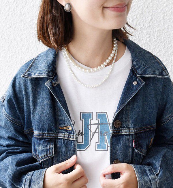 SHIPS for women「【WEB限定】〈手洗い可能〉パール調 ネックレス チャーム 付 ドルマン スウェット」|スウェット・ジャージ|