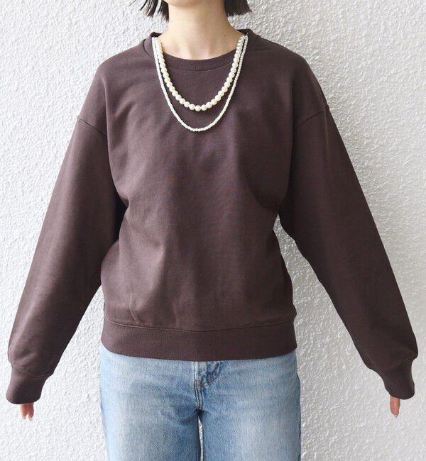 SHIPS for women「【WEB限定】〈手洗い可能〉パール調 ネックレス チャーム 付 ドルマン スウェット」|スウェット・ジャージ|