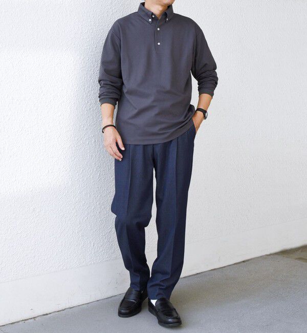 SHIPS any「SHIPS any:〈抗菌防臭/遮熱/UVカット機能等〉 鹿の子 ロングスリーブ ポロシャツ◇」|Tシャツ・カットソー|