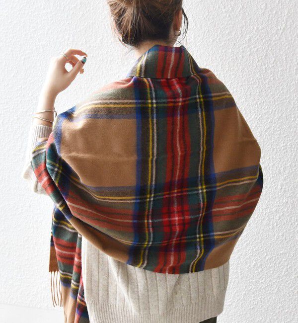 SHIPS any「TWEED MILL: チェック ウール ストール 25AW」|ストール|