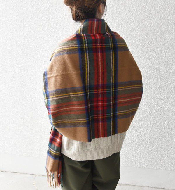 SHIPS any「TWEED MILL: チェック ウール ストール 25AW」|ストール|
