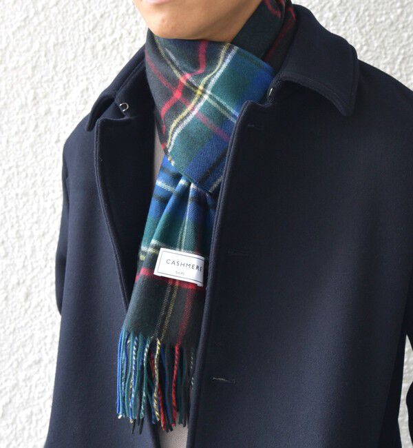 SHIPS any「SHIPS any: カシミヤ チェック マフラー」|マフラー|ブラック