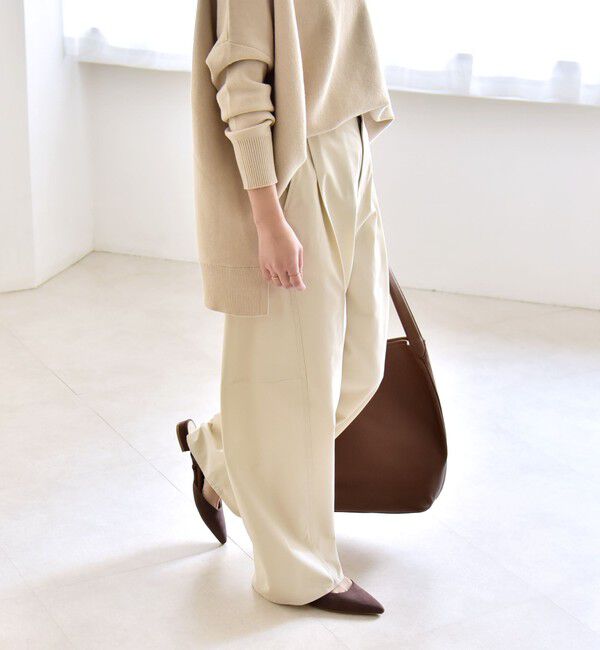 quaranciel「quaranciel:〈洗濯機可能〉コクーン ワイド チノ パンツ」|チノ|