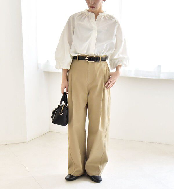 quaranciel「quaranciel:〈洗濯機可能〉コクーン ワイド チノ パンツ」|チノ|