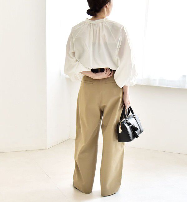 quaranciel「quaranciel:〈洗濯機可能〉コクーン ワイド チノ パンツ」|チノ|