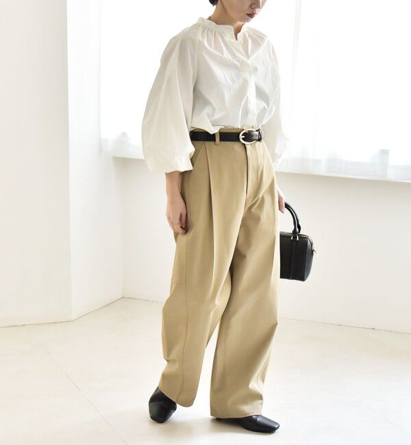 quaranciel「quaranciel:〈洗濯機可能〉コクーン ワイド チノ パンツ」|チノ|