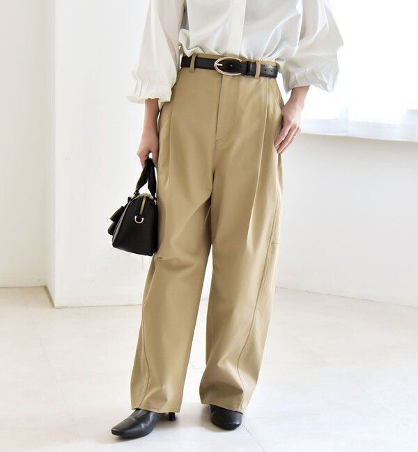 quaranciel「quaranciel:〈洗濯機可能〉コクーン ワイド チノ パンツ」|チノ|