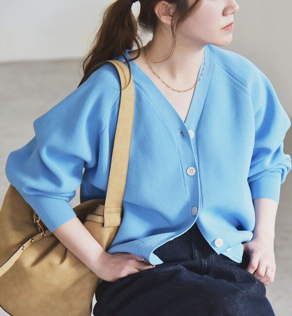 quaranciel「quaranciel:〈手洗い可能〉アゼ Vネック コンパクト ニット カーディガン」|カーディガン|