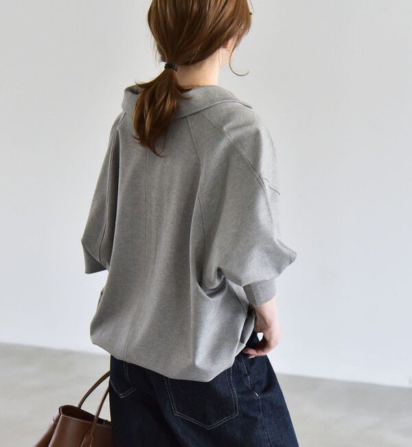 quaranciel「《追加予約》quaranciel:〈洗濯機可能〉ライト ポンチ ドロスト ポロ プルオーバー」|スウェット・ジャージ|