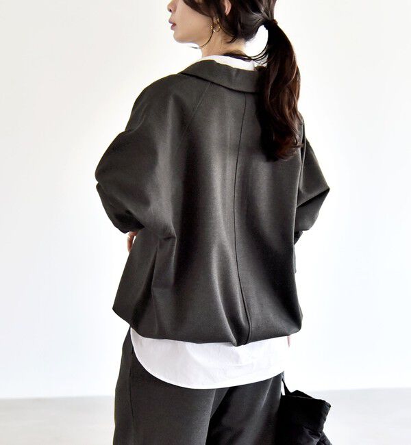 quaranciel「《追加予約》quaranciel:〈洗濯機可能〉ライト ポンチ ドロスト ポロ プルオーバー」|スウェット・ジャージ|