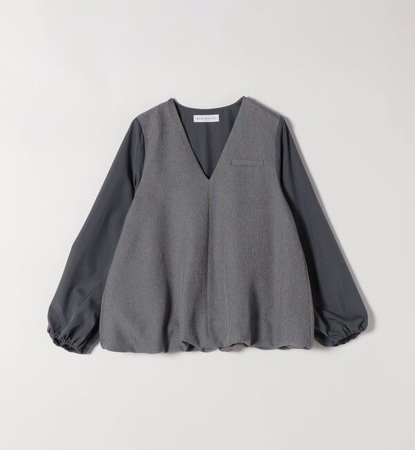 quaranciel「quaranciel:〈洗濯機可能〉Vネック ブラウス & Iライン スカート セットアップ」|ワンピース|