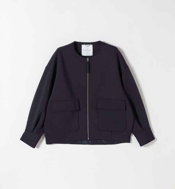 quaranciel「quaranciel:〈洗濯機可能〉ダンボール ノーカラー コンパクト ブルゾン」|ブルゾン・スタジャン|