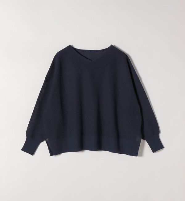 quaranciel「quaranciel:〈手洗い可能〉シアー 2way Vネック ドルマン ニット プルオーバー」|ニット・セーター|