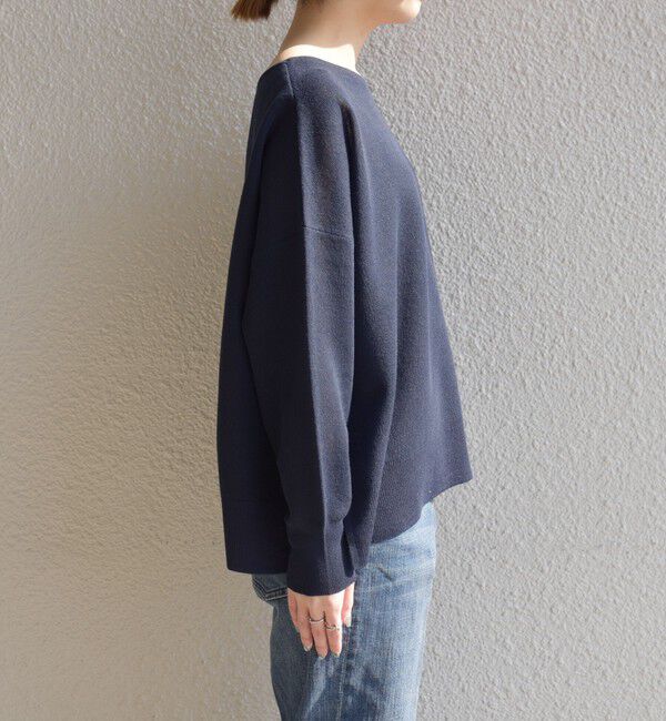 quaranciel「quaranciel:〈手洗い可能〉シアー 2way Vネック ドルマン ニット プルオーバー」|ニット・セーター|